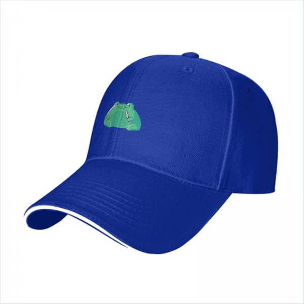 Black Baseball Cap With Cute Green Frog Graphic