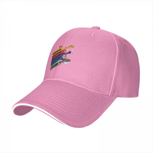 Black Baseball Cap With Rainbow Animal Stripes Graphic