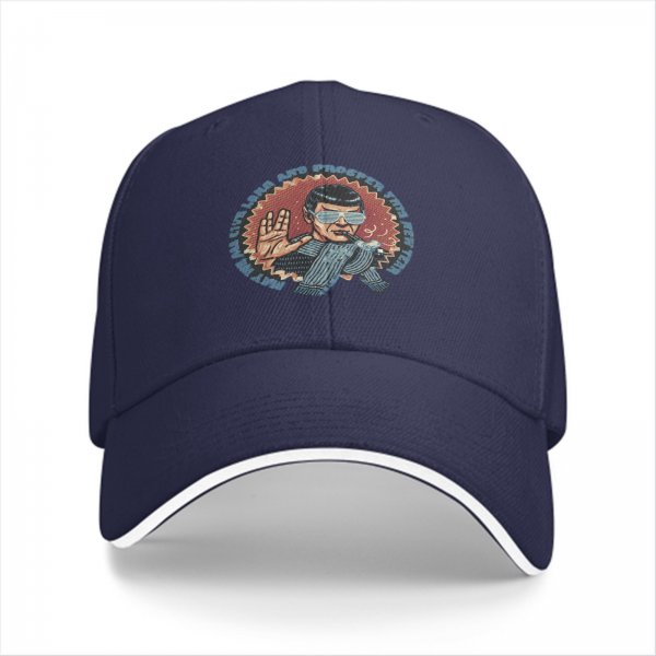 Black baseball cap with Star Trek Spock graphic and 'Live Long and Prosper' text