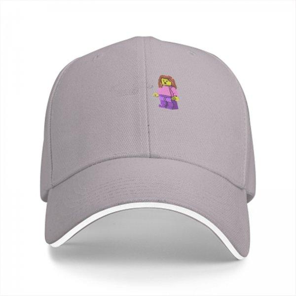 Black Baseball Cap with Lego Girl Minifigure Graphic