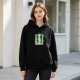 Black hoodie with frog graphic and 'Man I Love Frogs' text print