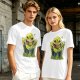 Olive T-Shirt With Playful Green Slime Monster Graphic