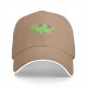 Black Baseball Cap With Cute Green Dinosaur Graphic