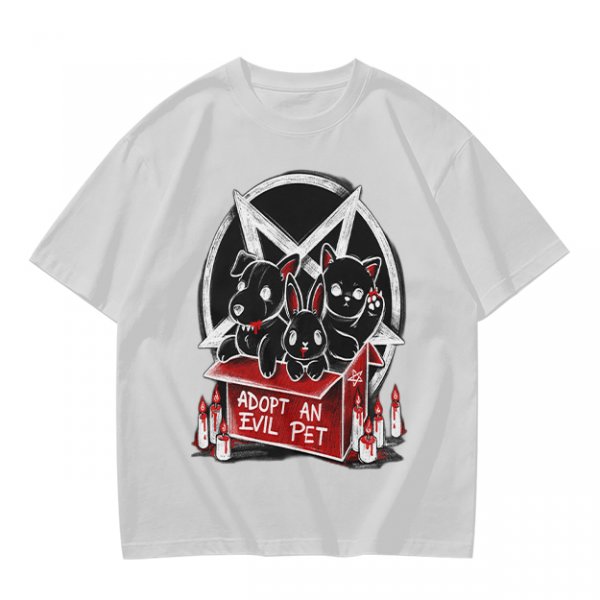 Adopt An Evil Pet T-Shirt With Pentagram And Spooky Animal Art