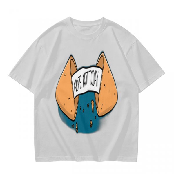 Olive T-Shirt With Funny Fortune Cookie 'Nope Not Today' Print