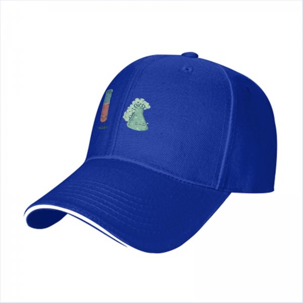 Black Baseball Cap With Cute Science Lab Beaker Print