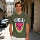 Olive T-Shirt With Cute Watermelon Graphic And Smile Text