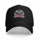 Black baseball cap with adopt an evil pet satanic cat and dog graphic