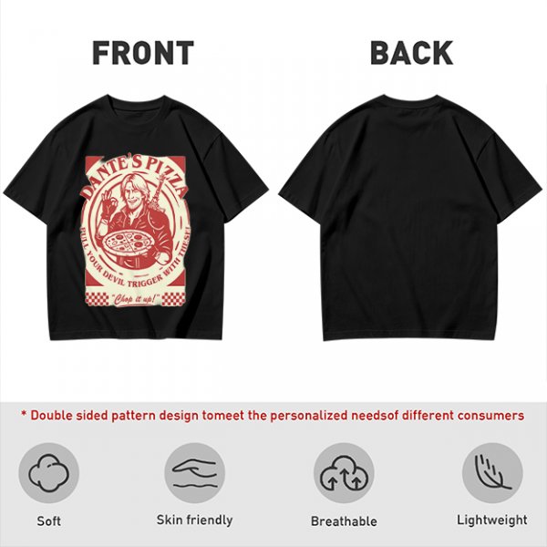 Dante's Pizza Devil Trigger Themed Graphic T-Shirt