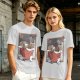 Olive t-shirt with playful kittens in takeout noodle box graphic