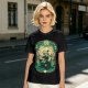Olive Green T-Shirt With Fantasy Warrior Graphic Print