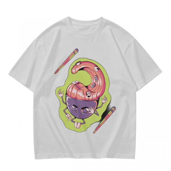 Olive Green T-Shirt With Surreal Monster Graphic Print