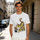 Olive T-shirt with Catbus and Soot Sprite Anime Print