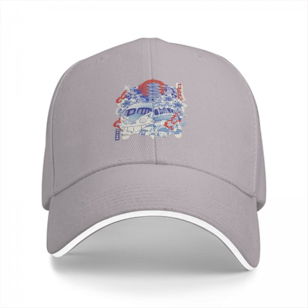 Black Baseball Cap With Japanese Anime Inspired Graphic Print