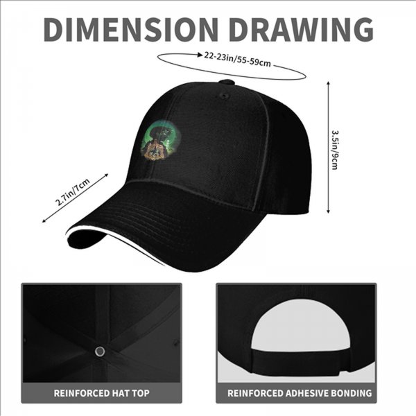 Black baseball cap with Attack on Titan anime graphic print