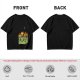 Olive Green T-Shirt With Cartoon Burning Dumpster Graphic