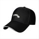 Black Baseball Cap With Funny Disconnected Stick Figure Print