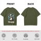 Olive graphic tee with sarcastic hungry opossum in sunglasses