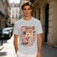 Olive t-shirt with Sunday's Vibes Shiba Inu relaxing graphic