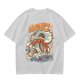 Olive t-shirt with Japanese octopus sushi warrior wave graphic