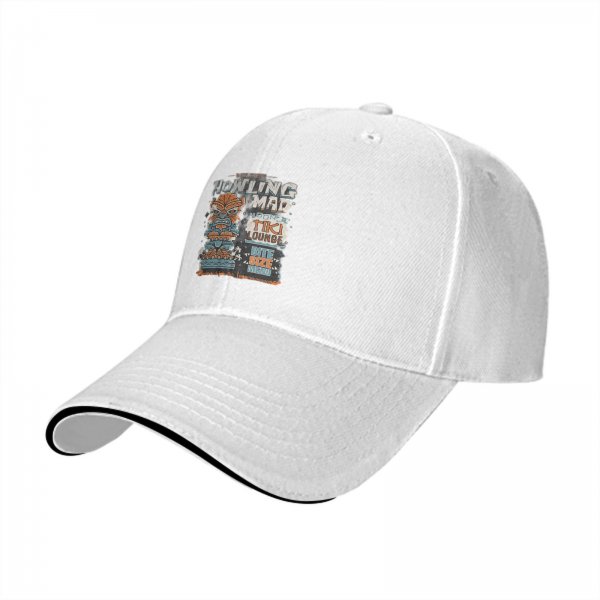 Black baseball cap with Howling Mad Tiki Lounge graphic print