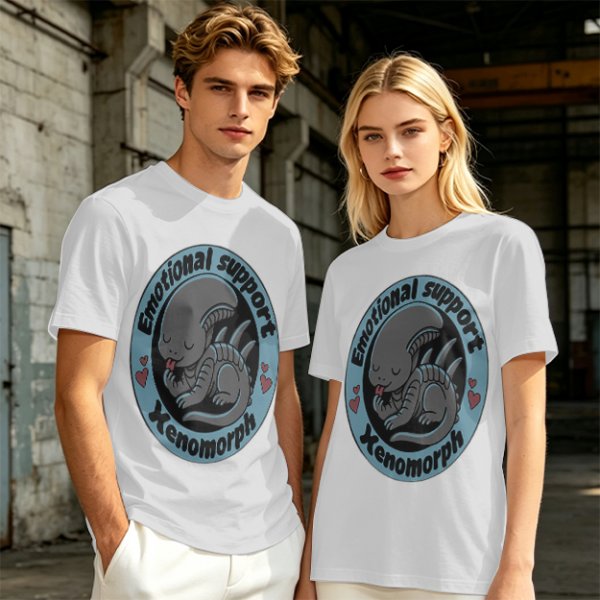 Emotional Support Xenomorph Cute Graphic T-Shirt