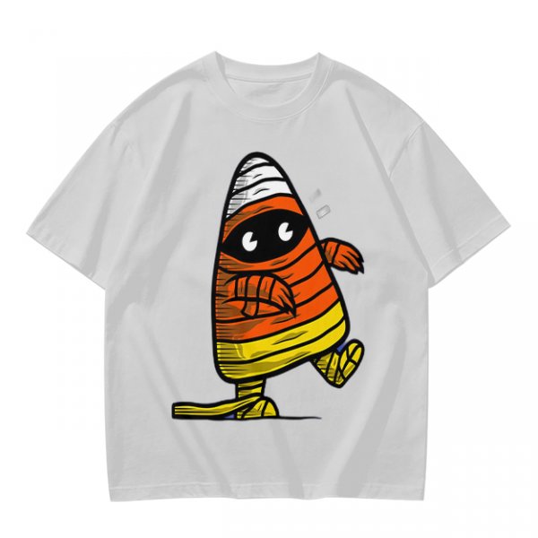 Olive T-Shirt with Mummy Candy Corn Halloween Graphic