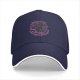 Black Baseball Cap With Purple Abstract Swirl Graphic Design