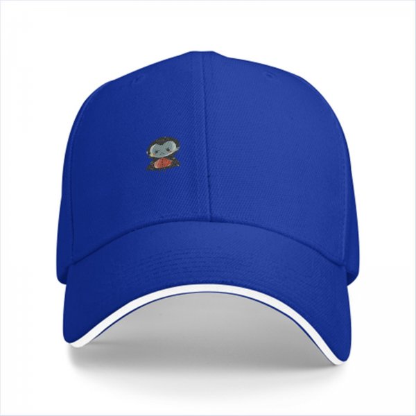 Black baseball cap with cute vampire bat graphic