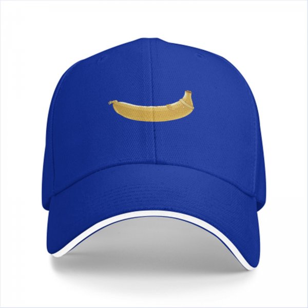 Black Baseball Cap With Banana Graphic Print