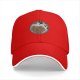 Black baseball cap with distressed crying gingerbread man and crows graphic