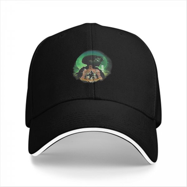 Black baseball cap with Attack on Titan anime graphic print