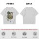 Olive T-shirt with Kodama Tree Spirits in Pocket and Leaves Print