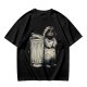 Olive Green T-Shirt With Raccoon Standing Next To Trash Can Graphic