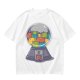 Olive T-Shirt With Cat Gumball Machine Artwork