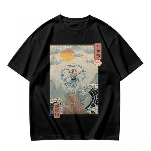 Katara Waterbending Ukiyo-e Style Graphic T-Shirt