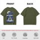 Olive T-Shirt With Magical Fantasy Creature Silhouette Art Print
