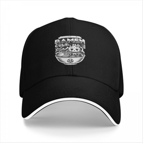 Black baseball cap with Ramen Cult graphic print