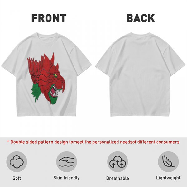 Olive T-Shirt With Fierce Armored Beast Head Graphic