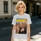 Olive T-Shirt With Surreal Cat Art Print