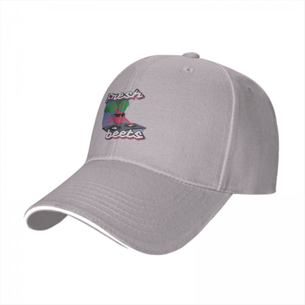 Black baseball cap with Fresh Beets turntable graphic