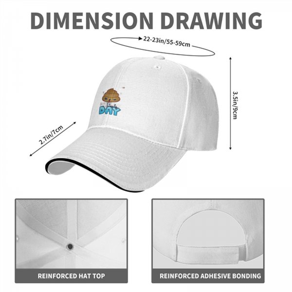 Black baseball cap with poop emoji graphic and 'Different Day' text