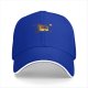 Black baseball cap with running cassette tape graphic