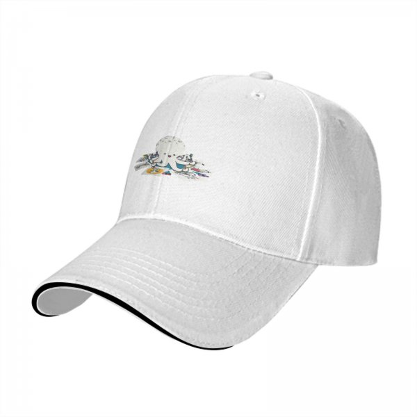 Black baseball cap with cute octopus holding colorful cards print