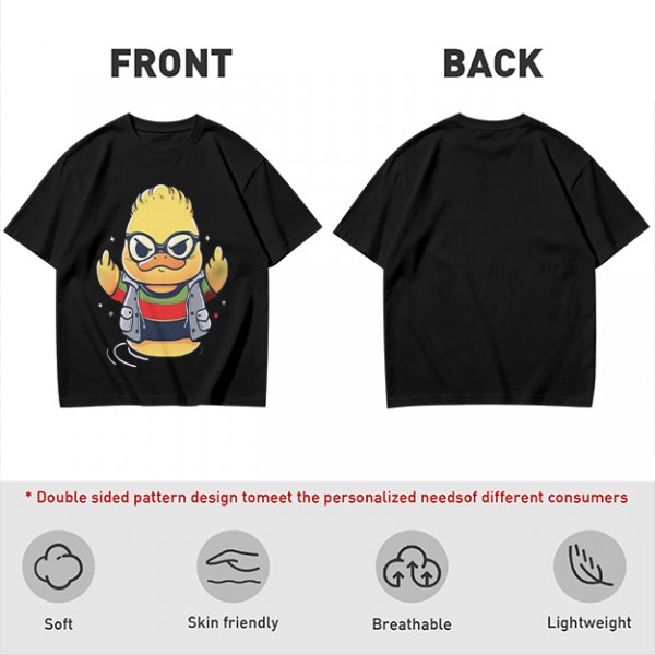 Olive T-shirt with Cool Stylized Duck Graphic Print