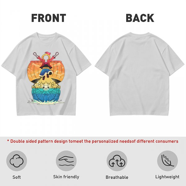 One Piece Thousand Sunny Ship Graphic Olive T-Shirt