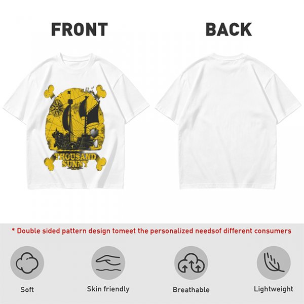 One Piece Thousand Sunny Pirate Ship Graphic T-Shirt