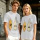 Olive T-Shirt With Surprised Flame and Burnt Ghost Character Art