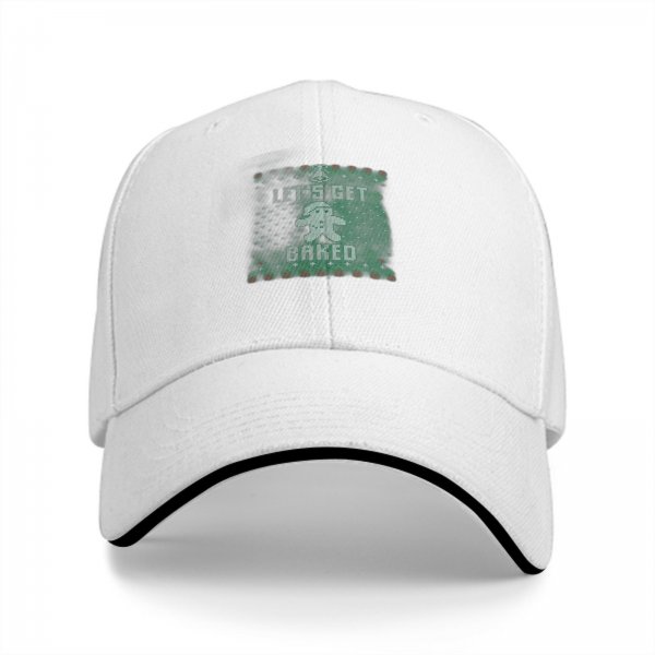 Black Baseball Cap With 'Let's Get Baked' Gingerbread Christmas Print