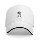 Black Baseball Cap With Cartoon Superhero Character Print
